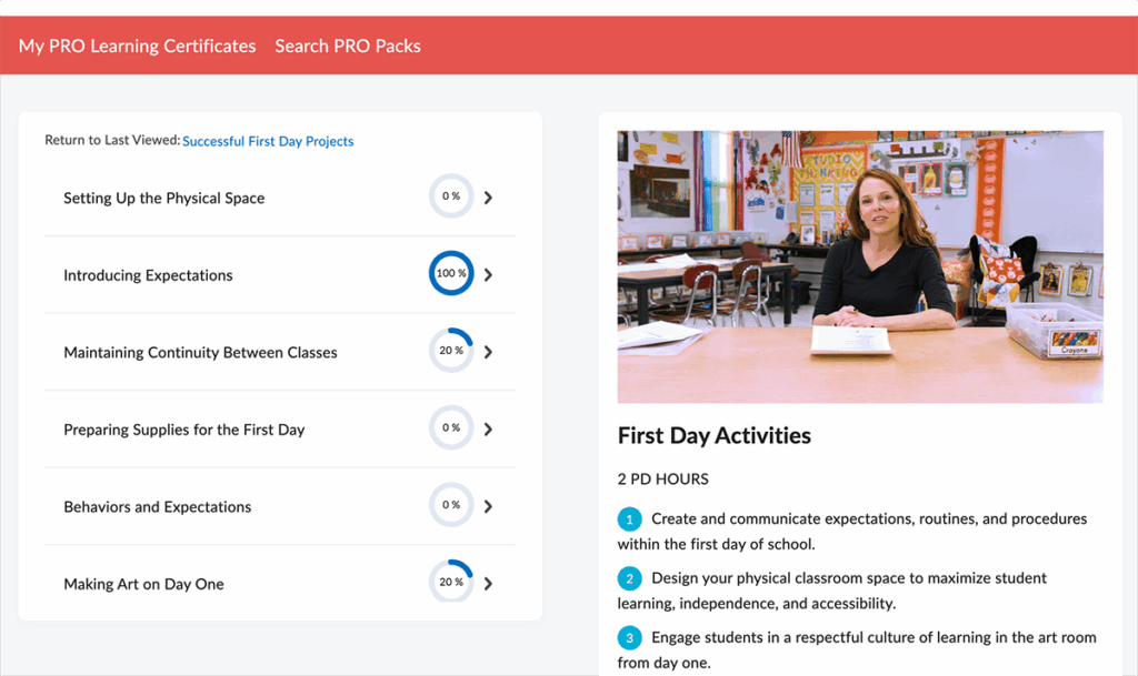 pro learning pack page